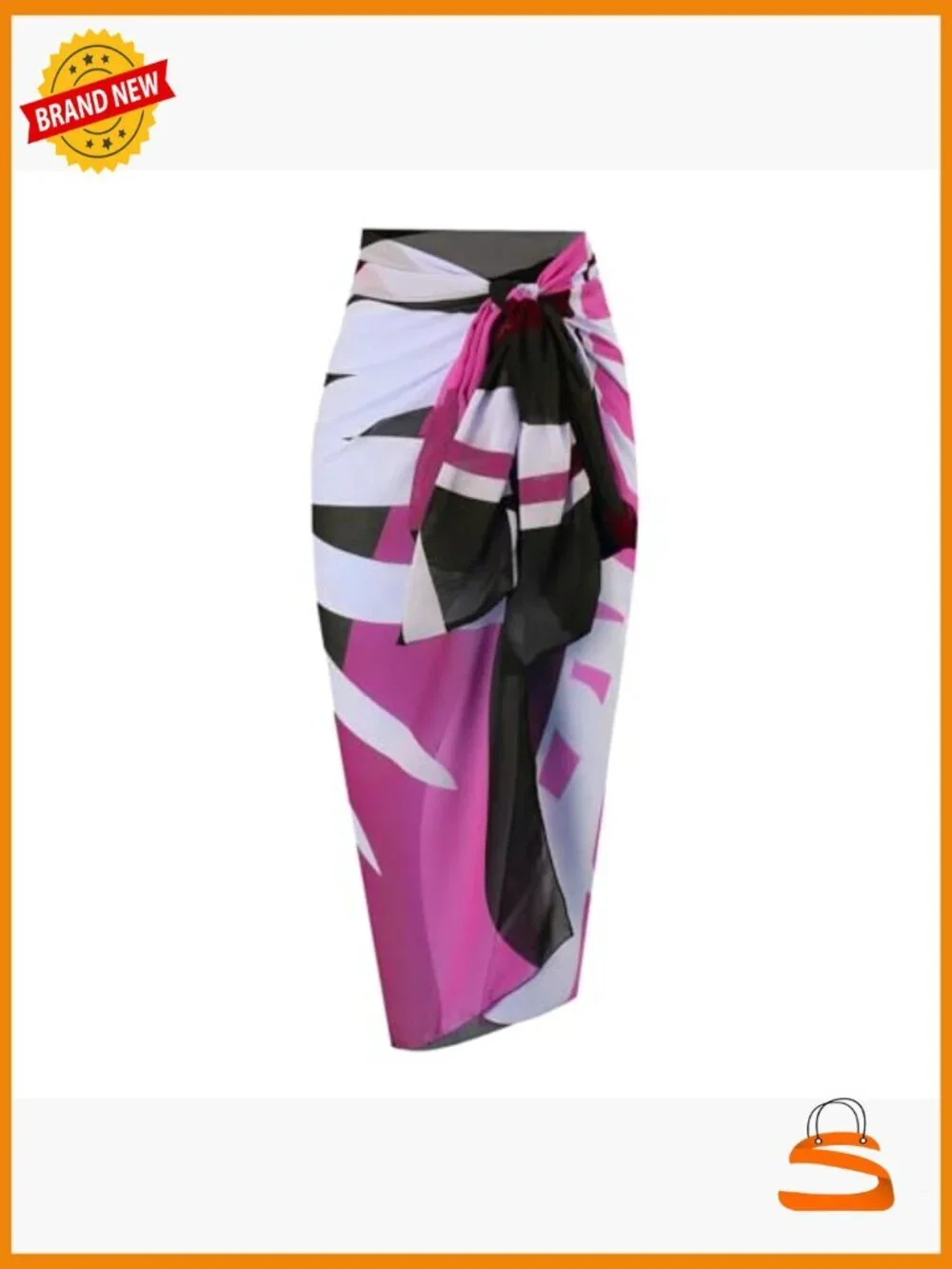 Women One-Piece Swimsuit with Wrap Skirt Cover Up Sarong Set